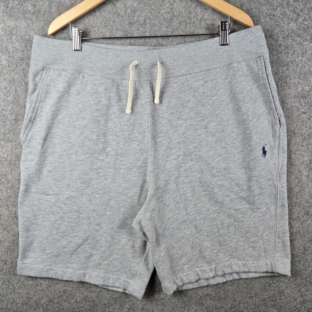 Polo Ralph Lauren Sweat Shorts Mens XXL Grey Pony Logo Fleece Gym Loungewear
